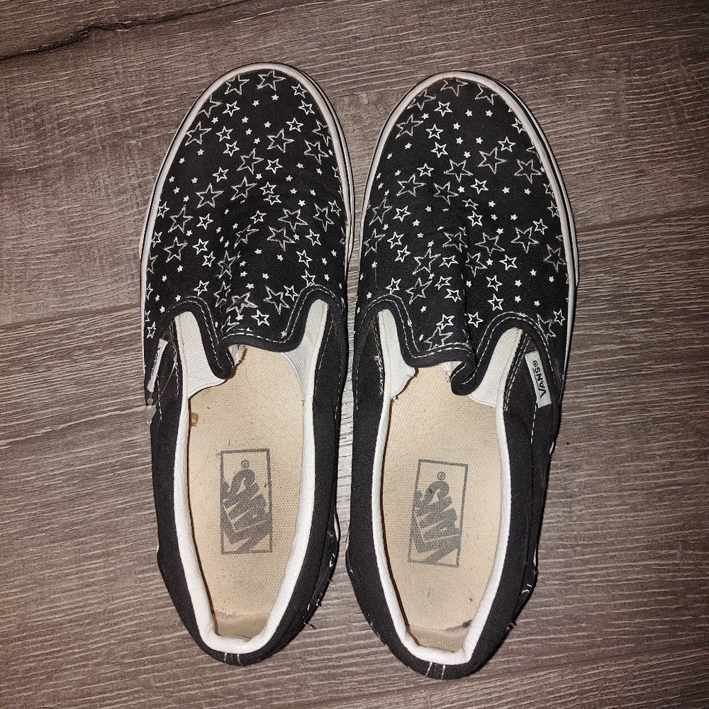 Vans slip on with embroidered stars, women's size 7.5